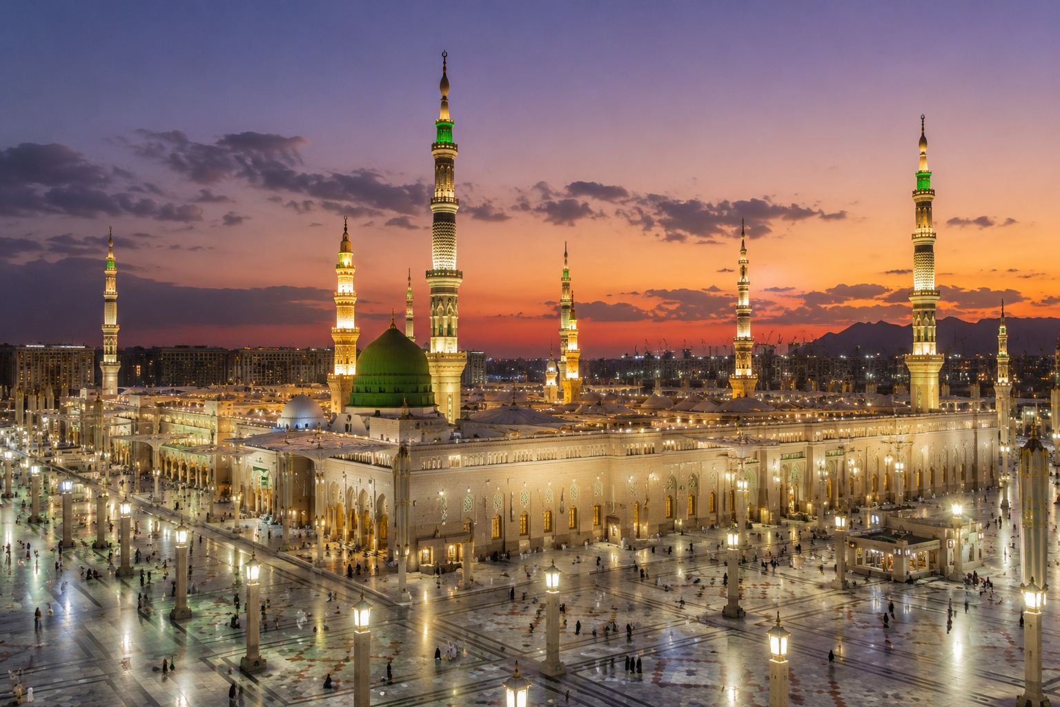 Al-Masjid an-Nabawi at evening, Madinah