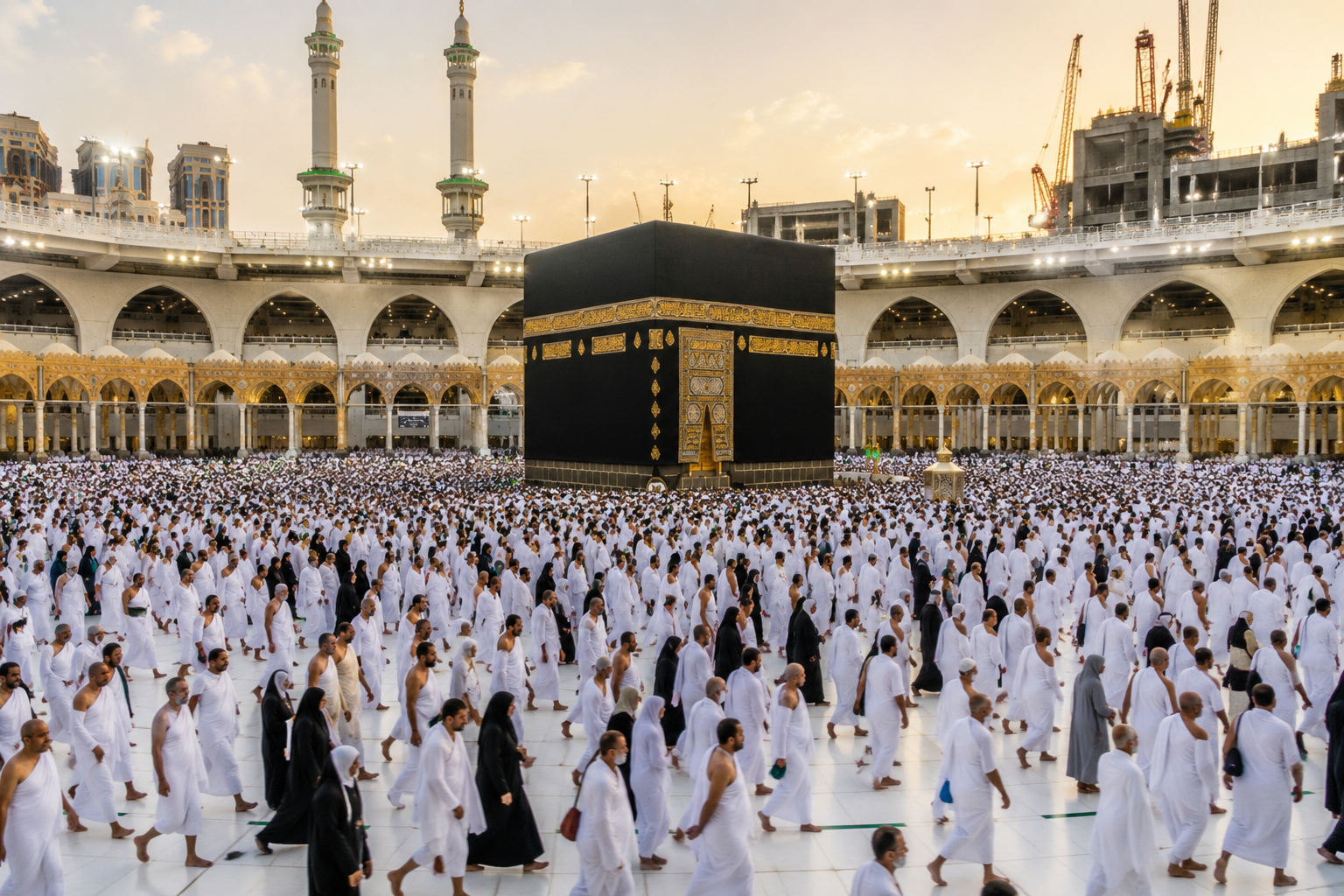 Pilgrims performing tawaf around the Kaaba during Hajj